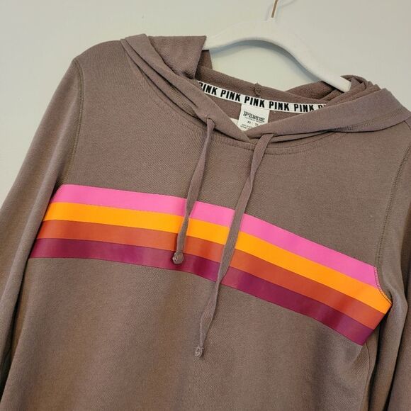 VS Pink Striped Hoodie  - Picture 1 of 5
